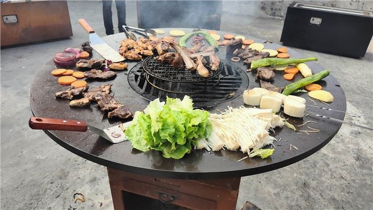 Corten Bbq Outdoor Kitchen Fireplace