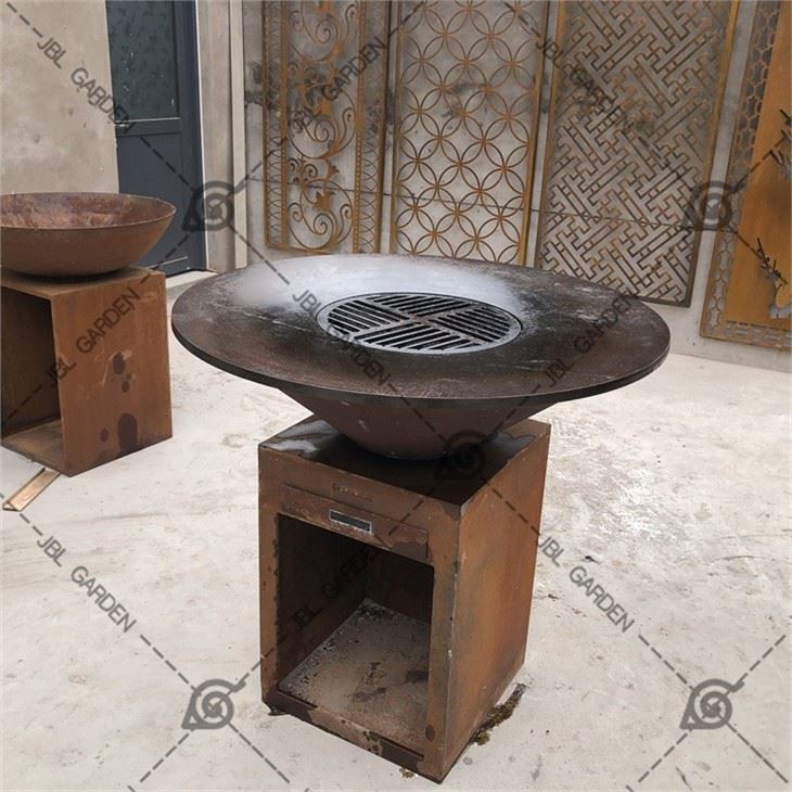 Corten Steel Firepit BBQ Grilling