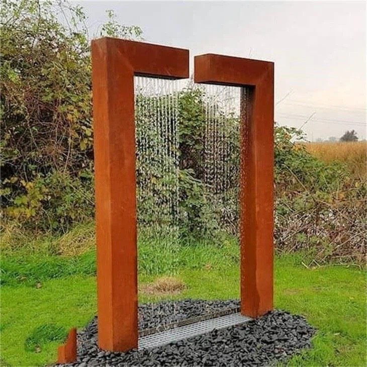 Modern Metal Corten Steel Water Feature