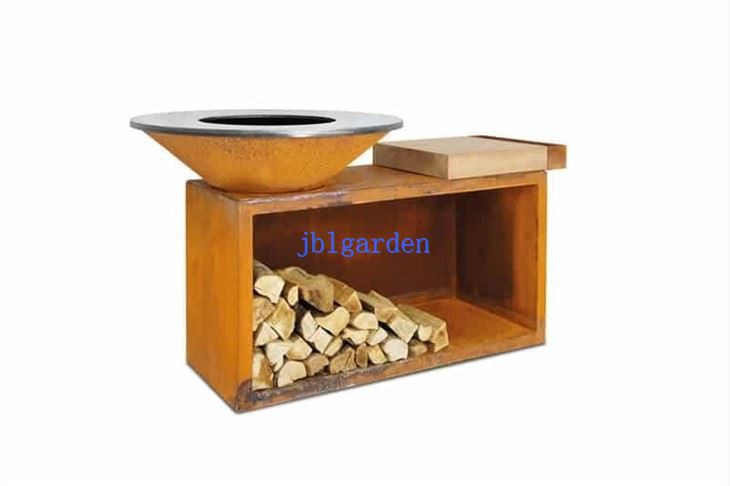 Outdoor Kitchen Corten Steel Fireplace Grill Smoker BBQ Grill
