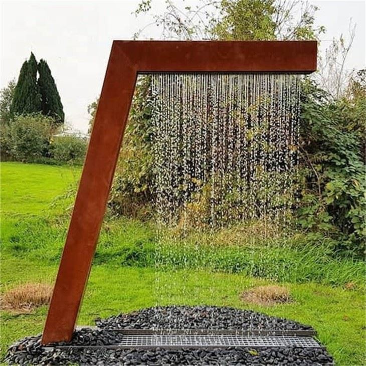 Outdoor Square Metal Garden Steel Fountain