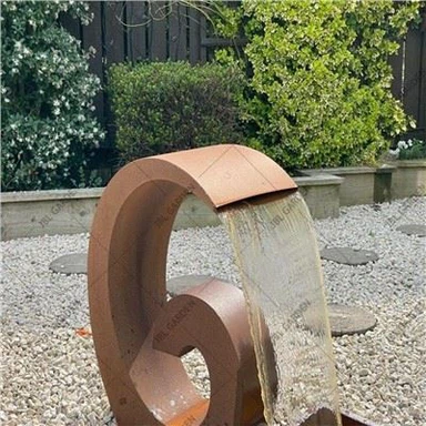 Corten Steel Water Fountain Wall Waterfall