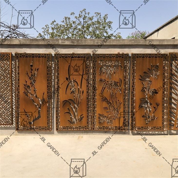 Weathering Steel Screen Panels For Garden
