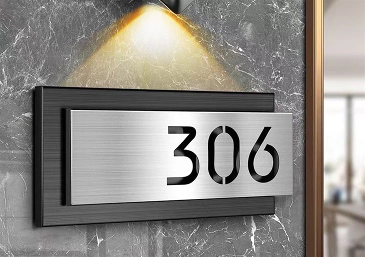 Double-Layer Stainless Steel Cut-Out Door Number