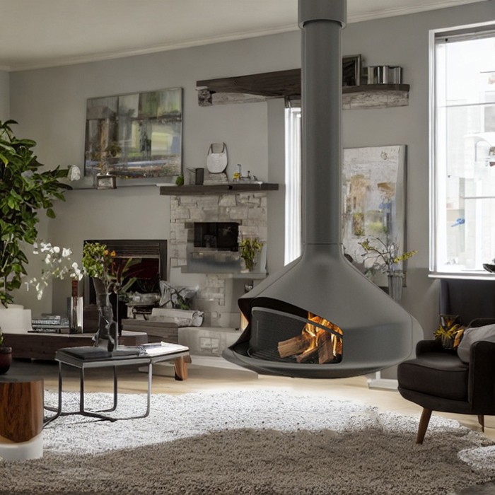 360-degree Rotation Hanging Fireplace suppliers