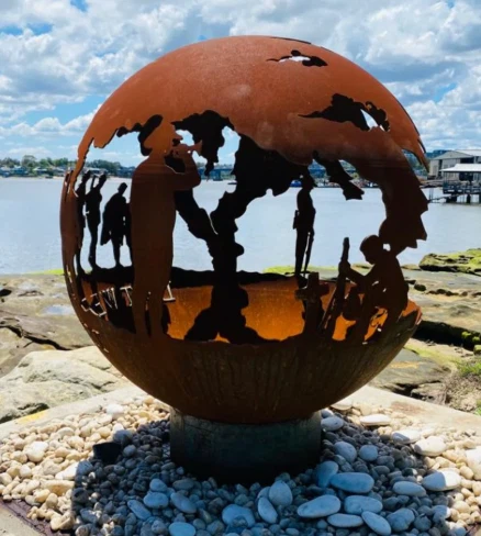 Corten Steel Fireball Spheres