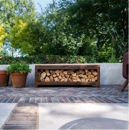 Rusty Wood Storage Of Corten