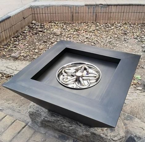 Pool Steel Waterfall Firepit Bowl