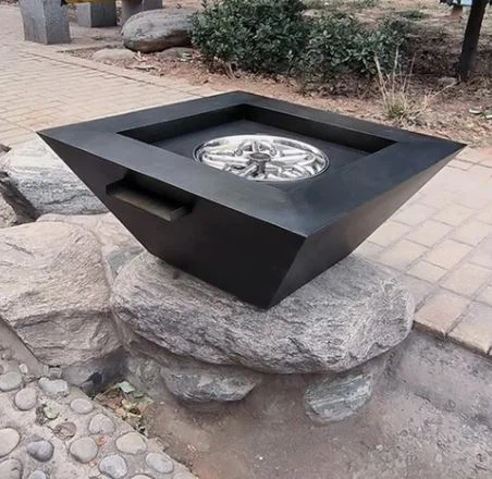 Pool Steel Waterfall Firepit Bowl