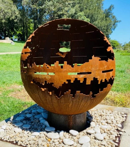 Wood Burning Metal Fireball Firepit factory